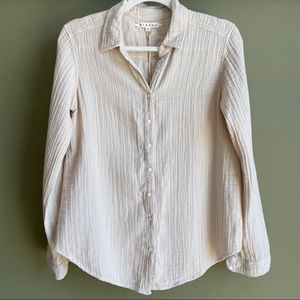 Xírena cream soft crinkle blouse shirt